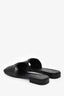 Prada Black Saffiano Leather Logo Triangle Plaque Sandals Size 41