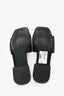 Prada Black Saffiano Leather Logo Triangle Plaque Sandals Size 41