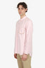Burberry Pink Check Trimmed Button Down Shirt Size XL Mens