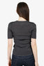 Ba&sh Black Glitter Ribbed Knit Short Sleeve Top Size S