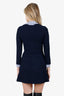Sandro Navy Striped Trimmed Detachable Collar Mini Dress Size 0