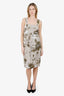 Max Mara Studio Brown Floral Print Sleeveless Mini Dress Size 10