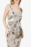 Max Mara Studio Brown Floral Print Sleeveless Mini Dress Size 10