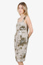 Max Mara Studio Brown Floral Print Sleeveless Mini Dress Size 10
