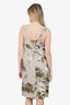 Max Mara Studio Brown Floral Print Sleeveless Mini Dress Size 10