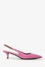 Gucci Pink Patent Chain Logo  'Signoria' Slingback Heels Size 38