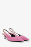 Gucci Pink Patent Chain Logo  'Signoria' Slingback Heels Size 38