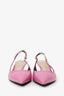 Gucci Pink Patent Chain Logo  'Signoria' Slingback Heels Size 38