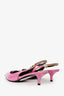 Gucci Pink Patent Chain Logo  'Signoria' Slingback Heels Size 38