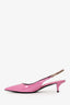 Gucci Pink Patent Chain Logo  'Signoria' Slingback Heels Size 38
