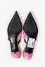 Gucci Pink Patent Chain Logo  'Signoria' Slingback Heels Size 38