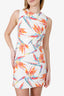 Fendi White/Multicolour Bird of Paradise Jacquard Cocktail Dress Size 0
