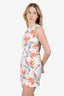 Fendi White/Multicolour Bird of Paradise Jacquard Cocktail Dress Size 0