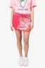 Gucci x Tom Ford Pink Silk Floral Print Mini Skirt Size 42