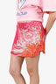 Gucci x Tom Ford Pink Silk Floral Print Mini Skirt Size 42