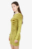 Jean Paul Gaultier Yellow Morphing Stripes Long Sleeve Dress Size M