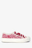 Christian Dior White/Red Floral Embroidered Walk'N'Dior Sneakers Size 35.5