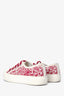 Christian Dior White/Red Floral Embroidered Walk'N'Dior Sneakers Size 35.5