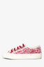 Christian Dior White/Red Floral Embroidered Walk'N'Dior Sneakers Size 35.5