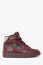 Valentino Burgundy Leather Camouflage Rockstud High Top Sneakers Size 35