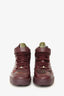 Valentino Burgundy Leather Camouflage Rockstud High Top Sneakers Size 35