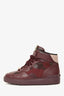 Valentino Burgundy Leather Camouflage Rockstud High Top Sneakers Size 35