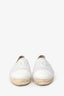 Pre-Loved Chanel™ White Patent Leather/Tweed CC Logo Espadrilles Size 36
