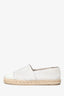 Pre-Loved Chanel™ White Patent Leather/Tweed CC Logo Espadrilles Size 36