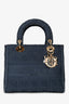 Christian Dior 2020 Blue Denim Lady D-Lite Top Handle With Strap