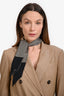 Christian Dior Cream/Black Silk Houndstooth Twilly