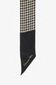 Christian Dior Cream/Black Silk Houndstooth Twilly