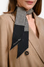 Christian Dior Cream/Black Silk Houndstooth Twilly
