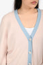 Pre-Loved Chanel™ Pink/Blue Cashmere Trim Detailed Cardigan Size 46