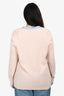 Pre-Loved Chanel™ Pink/Blue Cashmere Trim Detailed Cardigan Size 46