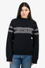 Christian Dior Navy Oblique Logo Reversible Sweater Est. Size M