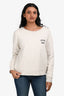 Celine Grey Logo Printed Crewneck Sweater Size S