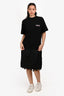 Balenciaga 2021 Black Logo Embroidered T-Shirt/Lace Dress Size M