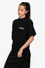 Balenciaga 2021 Black Logo Embroidered T-Shirt/Lace Dress Size M