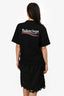 Balenciaga 2021 Black Logo Embroidered T-Shirt/Lace Dress Size M