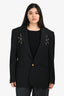 Versace Black Cowboy Star Embellished Single Breasted Blazer Size 48