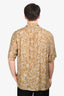 Dries Van Noten Yellow/Burgundy Sequin Short Sleeve Button Down Shirt Size S Mens