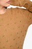 Dries Van Noten Brown Alpaca/Merino Wool Crystal Detail Sweater Size L
