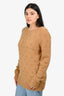 Dries Van Noten Brown Alpaca/Merino Wool Crystal Detail Sweater Size L