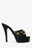 Versace Black Medusa Studded Mules Size 36.5