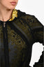 Versace Black/Yellow Mesh Baroque Zip Up Hoodie Size 48
