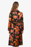 Gucci Black/Multicolour Silk Floral Print Coat Size 40