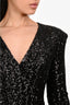 Balmain Black Sequin Shoulder Padded Long Sleeve Maxi Dress Size 38
