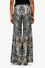 Chloe Green/Multicolour Shimmery Paisley Wide Legged Pants Size 36