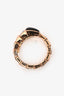 Bvlgari 18K Yellow Gold Diamond Set/Onyx Serpenti ring