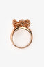 Bvlgari 18K Rose Gold Diamond Set Flower Ring